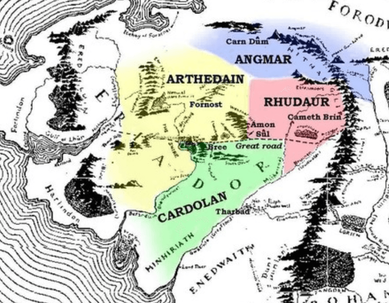 mapa reino de arnor