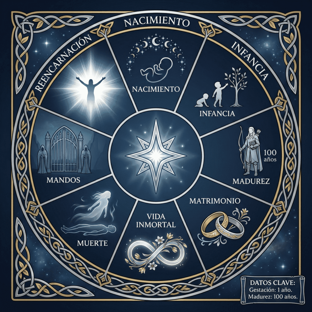 Los Elfos en la Tierra Media: La Guía Definitiva de los Primeros Nacidos de Ilúvatar Ciclo Vida Elfos 1024x1024