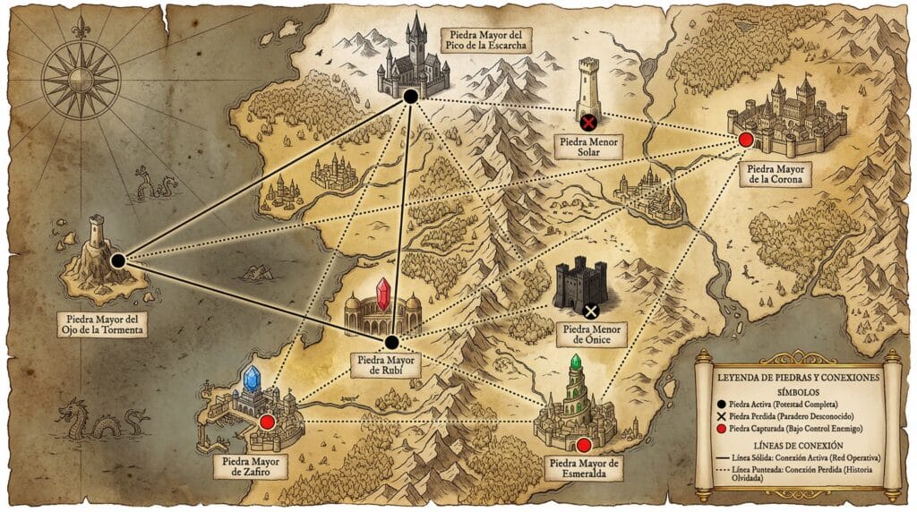 Las Palantíri de Tolkien: Origen, funcionamiento y destino de las Piedras Videntes mapa palantiri tierra media ubicaciones