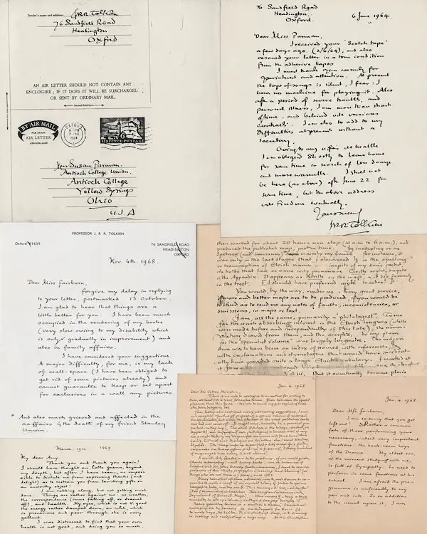 Página manuscrita de una carta de Tolkien