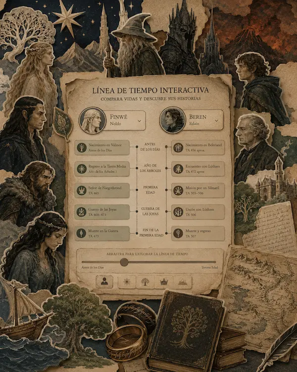 Línea de tiempo interactiva de personajes de la Tierra Media